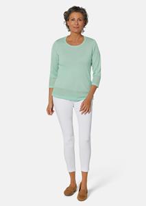 goldnerfashion Verzorgde ajour pullover met vrouwelijke accenten - mintgroen -