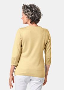 Goldner Fashion Verzorgde ajour pullover met vrouwelijke accenten - pastelgeel 