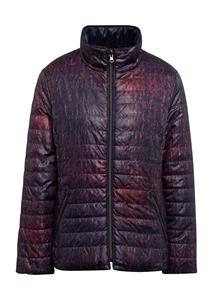 goldnerfashion Licht gewatteerd jack met expressieve print - roze / zwart / gedess. -