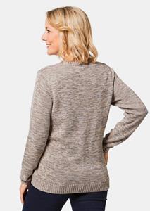 goldnerfashion Pullover met glansgaren - taupe / gemêl. -