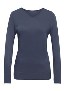 Goldner Fashion Pullover met V-hals - jeansblauw 