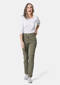 goldnerfashion Comfortabele highstretch-jeans - kaki -