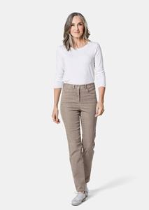 goldnerfashion Comfortabele highstretch-jeans - taupe -