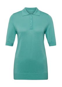 goldnerfashion Tricot pullover met korte mouwen en mooie kraag - smaragd -