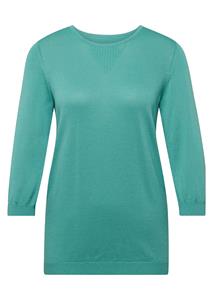 goldnerfashion Zomerse, tricot pullover met ajourpatroon - smaragd -