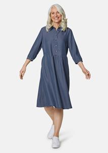 goldnerfashion Jurk met overhemdkraag - blauw -