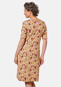 goldnerfashion Elastische jersey jurk met modieuze print - meerkleurig / gebloemd -