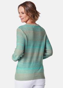 goldnerfashion Pullover - mintgroen / beige / gedess. -