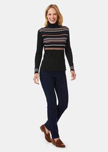 goldnerfashion Figuurvriendelijke colpullover met glansgaren - meerkleurig / gestreept -