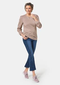 goldnerfashion Bijzonder shirt met metallic effectgaren - beige -