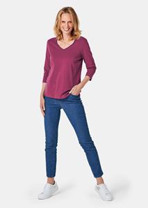 Goldner Fashion Shirt met V-hals - sangria 