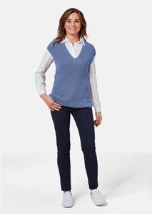 goldnerfashion Modieuze slip-over - blauw / gemêl. -