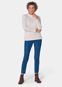 goldnerfashion Shirt met opstaande kraag met lange mouwen - gebroken wit -