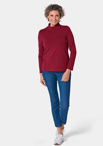 goldnerfashion Shirt met opstaande kraag met lange mouwen - donkerrood -