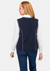 goldnerfashion Tijdloos tricot vest met merinoscheerwol - marine / grijs -