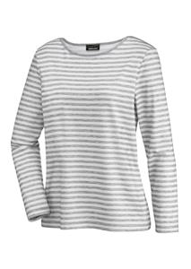 Goldner Fashion Gestreept shirt met boothals - grijs gemêl. / gebroken wit / gestreept 