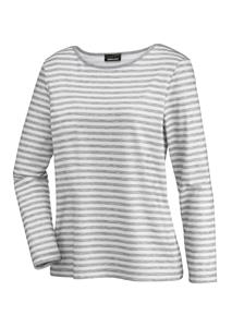 goldnerfashion Gestreept shirt met boothals - grijs / gebroken wit / gestreept -