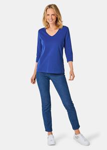 goldnerfashion Shirt met V-hals - royalblau -