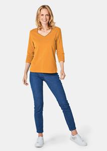goldnerfashion Shirt met V-hals - honing -