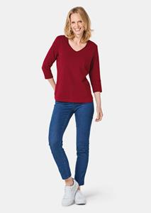goldnerfashion Shirt met V-hals - donkerrood -