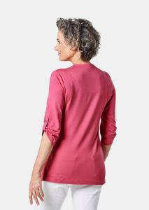 goldner Figuurvriendelijk shirttuniek met biesjes - koraalrood -