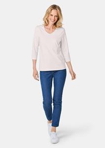 goldnerfashion Shirt met V-hals - gebroken wit -