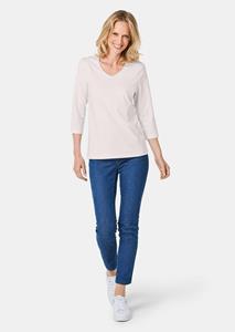 Goldner Fashion Shirt met V-hals - gebroken wit 