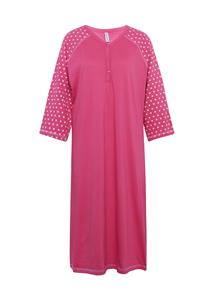 goldnerfashion Nachthemd met 3/4-mouwen en knoopsluiting - bessen / wit / gedess. -