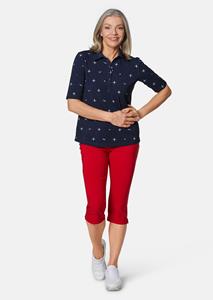 goldner Beeldschoon, gedessineerd poloshirt - marine / wit / gedess. -