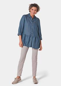 goldnerfashion Los vallende tuniekblouse van aangename stof - blauw -