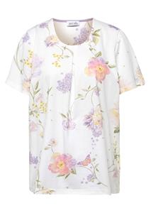 goldnerfashion Katoenen pyjama met korte mouwen - sering / rosé / geel / gebloemd -