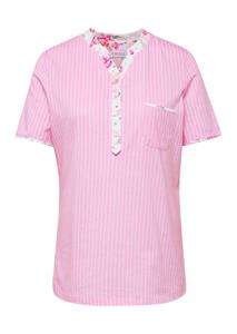 Goldner Fashion Pyjama met knopenlijst en korte mouwen - roze / wit / gedess. 