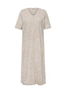 goldnerfashion Twee nachthemden van puur katoen - blauw / beige / wit / gedess. -