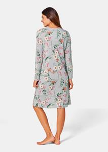 goldnerfashion Nachthemd - grijs / rosé / donkergroen / gedess. -