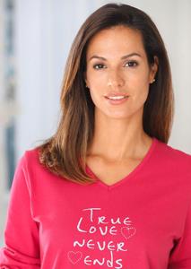 goldnerfashion Katoenen pyjama met lange mouwen - koraalrood / grijs / gedess. -