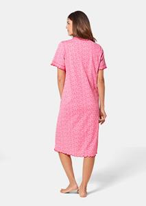 goldnerfashion Katoenen nachthemd met korte mouwen - rosé / gedess. -