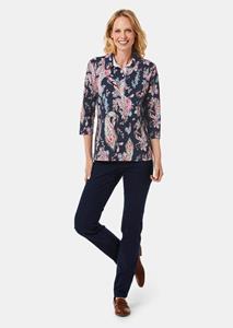goldnerfashion Gedessineerd piqué-poloshirt - marine / gedess. -