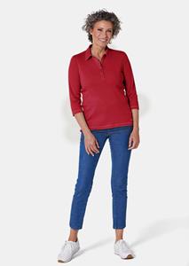 goldnerfashion Basic poloshirt met borduursel van puur katoen - rood -