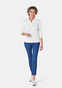 goldner Basic poloshirt met borduursel van puur katoen - wit -