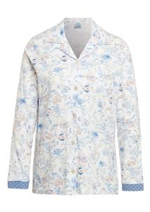 Goldner Fashion Gebloemd pyjamajasje - lichtblauw / rosé / gebloemd 