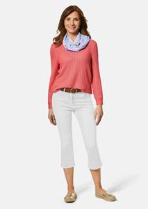 goldnerfashion Verkorte jeans met wijd uitlopende zoom - wit -