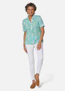 Goldner Fashion Gedessineerd piqué-poloshirt - jade / wit 