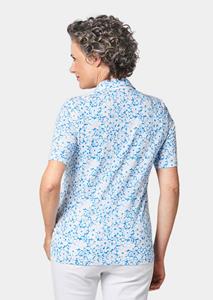 goldnerfashion Gedessineerd piqué-poloshirt - koningsblauw / wit -