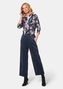 goldnerfashion Trendy culotte in suèdelook - donkerblauw -
