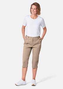 goldnerfashion Sportieve capri van comfortabel satijn - beige -