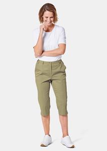goldnerfashion Sportieve capri van comfortabel satijn - kaki -