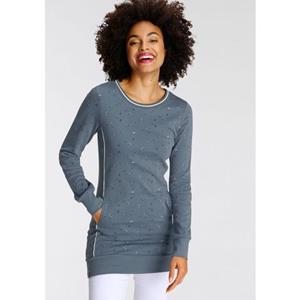 KangaROOS Sweater, mit süßem Alloverdruck und Kontraststreifen in Langform - NEUE KOLLEKTION