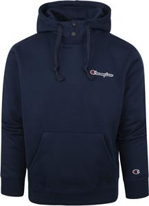 Champion Logo Hoodie druknopen Donkerblauw