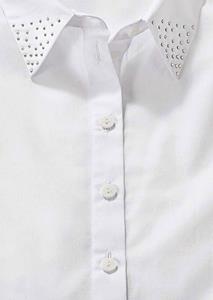 Goldner Fashion Kraag blouse met steentjes - wit 