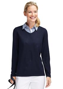 Blousekraag met prachtige details - marine / wit / gestr. -